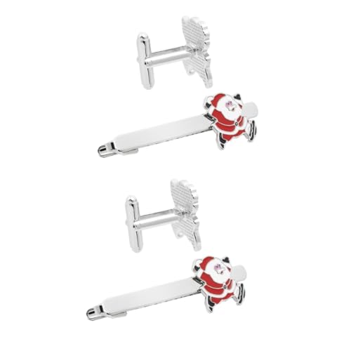 COLLBATH 2 Sätze Santa Claus Krawattenclips Für Herren Weihnachten Accessoires Langlebige Stilvolle Krawattennadeln Zur Dekoration Für Festlichkeiten 2 Stücke * 2 von COLLBATH
