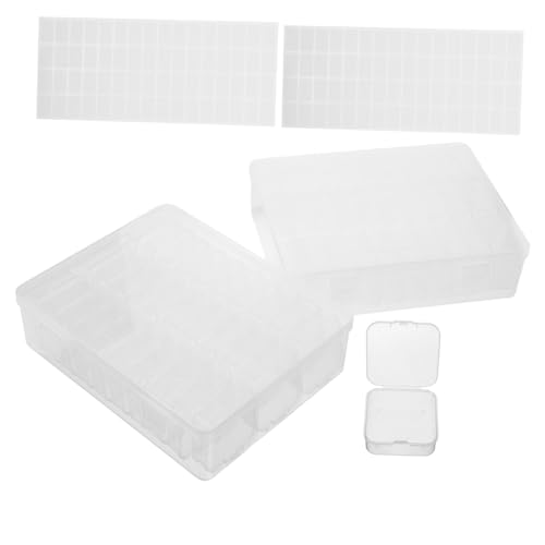 COLLBATH 2 Sätze Transparenter Schmuck und Nailart Organizer mit Mehrfachfächern und Etiketten Robuster Kunststoff Aufbewahrungsbox für Strasssteine Perlen und Bastelbedarf Kompakt und COLLBATH 2 Sätze Transparenter Schmuck und Nailart Organizer mit Mehrfachfächern und Etiketten Robuster Kunststoff Aufbewahrungsbox für Strasssteine Perlen und Bastelbedarf Kompakt und von COLLBATH