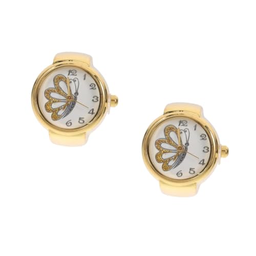 COLLBATH 2 Stck. Ringuhr Aus Legierung Schmetterling Finger Uhrenring Ringuhren Frauen Beobachten Für Frauen Ringförmige Uhr Schmuckring Uhr Im Ringdesign Golden von COLLBATH