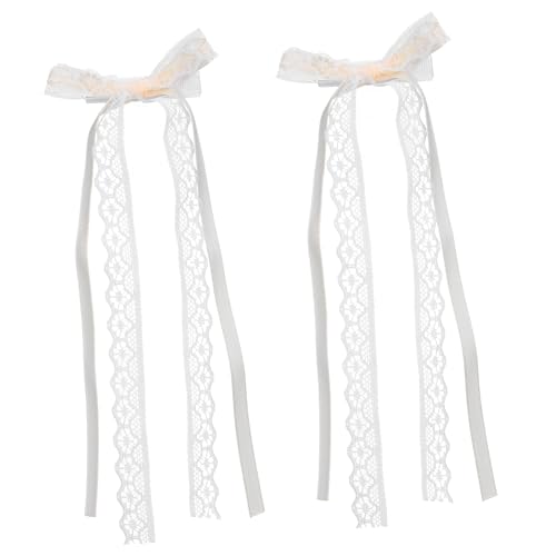 COLLBATH 2stücke Spitzenschleifen Für Haar Spitzenhaarschleifen-clips Haarspangen in Schlichter Vollfarbe Für Mädchen Und Frauen Zum Tragen Mit Verschiedenen Frisuren Wie Pferdeschwanz Oder von COLLBATH