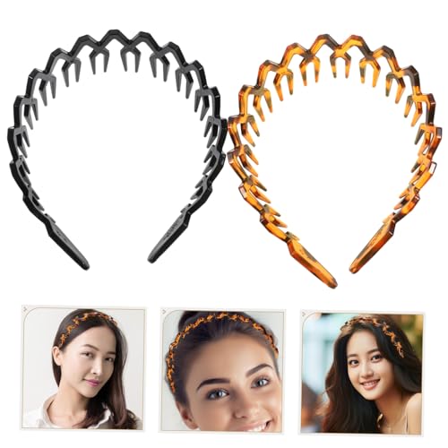 COLLBATH 2 Stück Anti rutsch Haarband Damen mit Zähnen Leichte Spa Stirnbänder für Kurze und Lockige Haare Robustes Kunststoff haarband in Schwarz und Bernstein Modisch und Langlebig COLLBATH 2 Stück Anti rutsch Haarband Damen mit Zähnen Leichte Spa Stirnbänder für Kurze und Lockige Haare Robustes Kunststoff haarband in Schwarz und Bernstein Modisch und Langlebig von COLLBATH