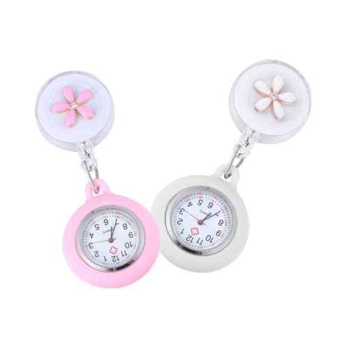 COLLBATH 2 Stück Badge für Krankenschwestern Taschenuhr mit Silikonabdeckung Abnehmbar Waschbar für Frauen Stilvolles Design von COLLBATH