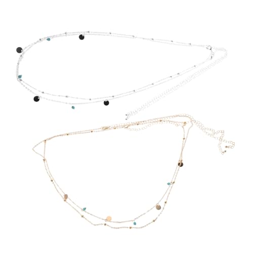COLLBATH 2 Stück Bauchschmuck Taillen Körperketten Für Frauen Taillen Anhängerkette Taillengürtel Körperkette Bauchkette Körperkettenglieder Damen Bauchkette Perlen von COLLBATH