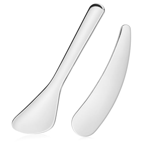 COLLBATH 2 Stück Beauty Spatel Teiliges Hautpflege Löffel für Gesichtscreme Wiederverwendbar Hautfreundlich Vielseitig für Lotionen und Cremes Langlebig und Einfach zu Reinigen von COLLBATH