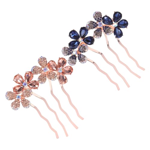 COLLBATH 2 Stück Braut Haarkamm Strass Haarschmuck Blume Hochzeitsaccessoire für Frauen Mädchen Komfortabler Sitz Vielseitig Einsetzbar Glänzend Zeitlos Edel von COLLBATH