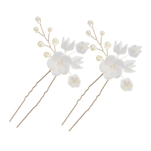 COLLBATH 2 Stück Braut Haarnadeln mit Perlen Leichte Handgefertigte Haarnadeln für Hochzeitsfrisuren Langlebiger Brautschmuck für Festliche Anlässe und Hochsteckfrisuren von COLLBATH