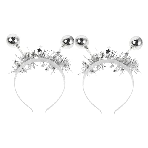 COLLBATH 2 Stück Discokugel Stirnband Rollenspiel Spiegel Kopfbedeckung für Geburtstagsfeiern Musikfestivals und Feiertagsfeiern von COLLBATH