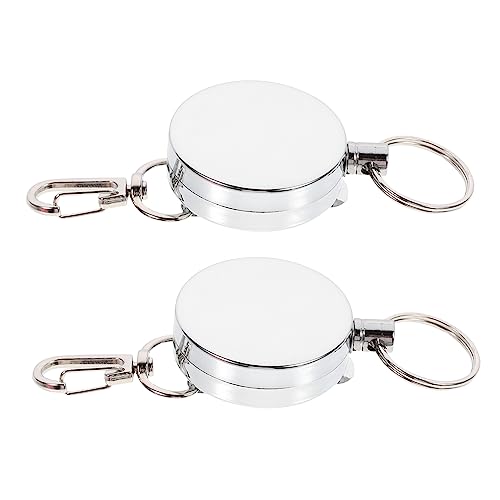 COLLBATH 2stücke Einziehbarer Schlüsselbund Aus Mit Abzeichenrolle Schlüsselanhänger Einziehbar Schlüsselband Langlebig Praktisch Für Schlüssel Und Ausweis von COLLBATH