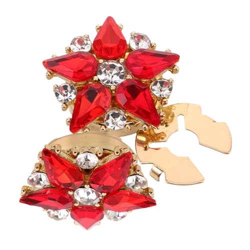 COLLBATH 2 Stück Einzigartige Sternverzierungen für Hemden Stilvolle Accessoires für Business und Freizeitmode Einfach Anzubringen und Langlebig nicht Verblassend Rot von COLLBATH