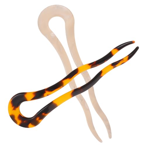 COLLBATH 2 Stück Elegante U förmige Haarnadeln aus Französische Haargabeln für Damen Modische Hair Pins für Dutt French Twist Vielseitige Styling accessoires in Tiefes Schildpatt und von COLLBATH