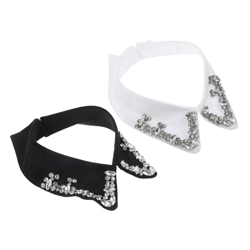 COLLBATH 2stücke Falscher Kragen Abnehmbar Für Damen Strass Passt Zu Blusen Pullovern Und Kleidern Geeignet Für Partys Und Hochzeiten von COLLBATH