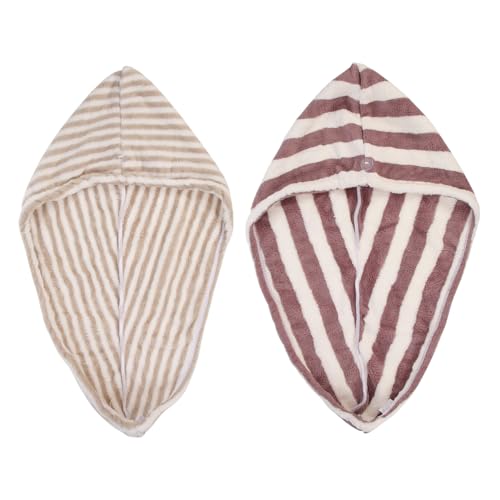 COLLBATH 2 Stück Fleece Haartrocknungskappe Weiche Saugfähige Mikrofaser Duschhaube für Schnelles Trocknen Schonend und Elastisch Geeignet für Haartypen Praktisches Haarzubehör Damen von COLLBATH