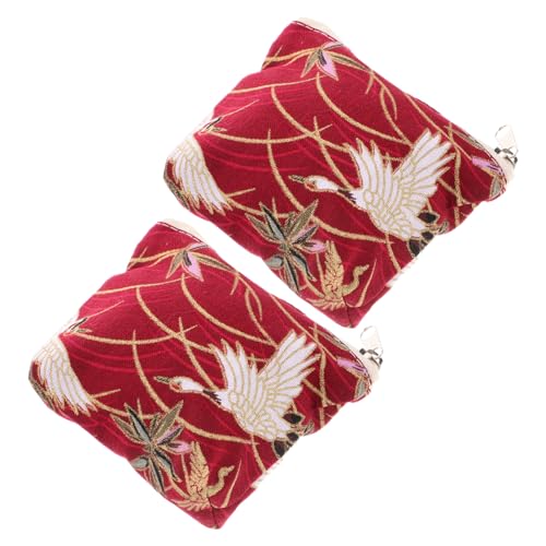 COLLBATH 2stücke Japanische Münzbörse Mit Reißverschluss Süße Mini-geldbörse Canvas-Geldbeutel Münzbeutel Tasche Für Kleingeld Und Kleine Gegenstände von COLLBATH