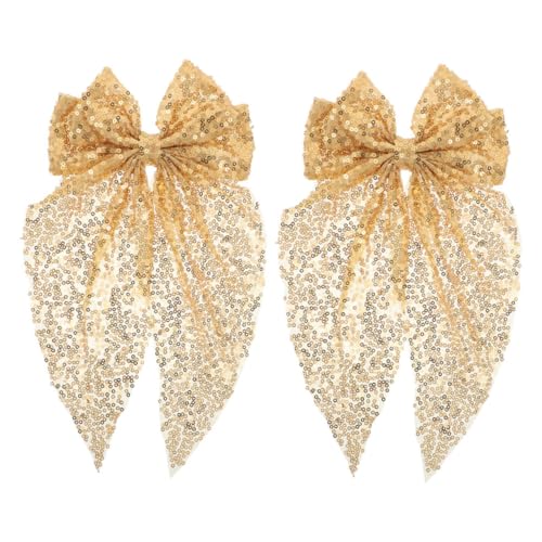 COLLBATH 2 Stück Glitzernde Haarspangen Oversized Schleifen Haarschmuck mit Pailletten Großer Volumen Haarklammer Modisches Accessoire für Damen Vielseitig für Alltag und Fest von COLLBATH
