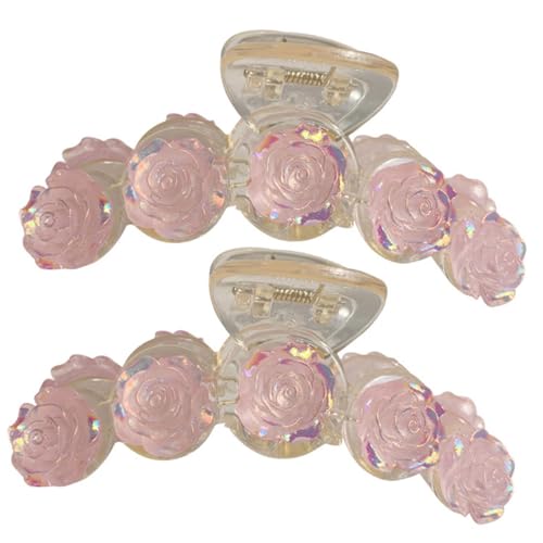 COLLBATH 2 Stück Große Camellia Haarklammern Acryl Krallenclips für Dickes Langes Haar Damen Modische Blumenhaarspangen Sicher Robust Praktisch für Vielseitige Frisuren von COLLBATH