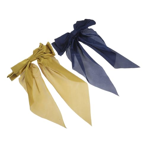 COLLBATH 2 Stück Große Haarschleifen Damen Stoff Haarklammern mit Federclip Ponytail Haarschmuck für Frauen Modisch Vielseitig Passend von COLLBATH