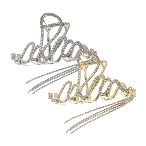 COLLBATH 2 Stück Haarspangen mit Tassel Kette Rutschfeste Krallenclips für Dickes Haar Dekorative Haarklammern für Damen Frisuren Langlebig und Einfach Anzuwenden COLLBATH 2 Stück Haarspangen mit Tassel Kette Rutschfeste Krallenclips für Dickes Haar Dekorative Haarklammern für Damen Frisuren Langlebig und Einfach Anzuwenden von COLLBATH