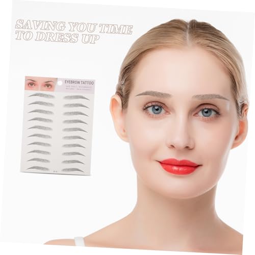 COLLBATH 2 Stück Imitation Augenbrauen Aufkleber Haarähnliche Augenbrauen Schablonen für Männer Frauen Natürlich Aussehend Einfach Anzuwenden Langlebig und Hautfreundlich Schwarz von COLLBATH