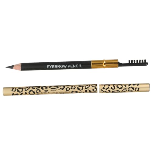 COLLBATH 2 Stück Leopard Augenbrauenstift mit Pinsel Doppelseitig Natürlicher Schwarzer Farbton Wasserfest Präzise Härchenzeichnung Langanhaltendes Augenbrauen-make-up für Professionellen von COLLBATH