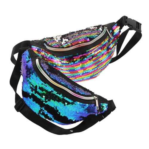 COLLBATH 2stücke Paillettentasche Mit Verstellbarem Riemen Glitzernde Gürteltasche Für Reisen Und Sport Kleine Umhängetasche Für Mädchen Und Stilvolle Meerjungfrauentasche Für von COLLBATH