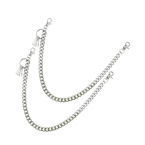 COLLBATH 2stücke Metall Jeans Kette Lange Punk Hip-hop Gürtel Kette Für Herren Damen Mit Schlüsselanhänger Und Taschenkettenfunktion von COLLBATH