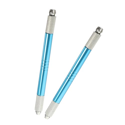 COLLBATH 2 Stück Microblading Augenbrauenstift Blau Wasserfester Manueller Fogging Pen Einfach zu Verwenden für Anfänger und Profis Dichtes Augenbrauen make up Geeignet für Zuhause und von COLLBATH