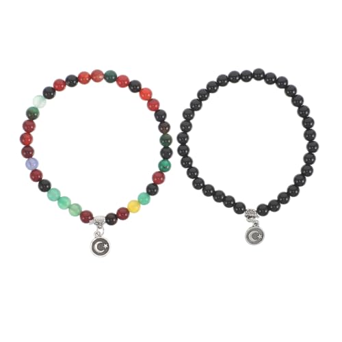 COLLBATH 2stücke Gebetsperlen Aus Achat Für Muslimische Anbetung Elastisches Armband Mit Perlen Für Täglichen Gebrauch Passend Für Handgelenkgrößen von COLLBATH