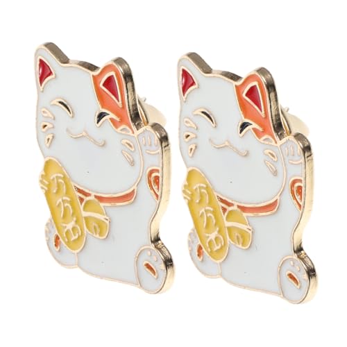 COLLBATH 2 Stück Niedliche Glückskatze Brosche für Hut und Pullover Cartoon Tier Brosche Katzen Anstecknadel für Frauen und Stilvolles Modeaccessoire von COLLBATH