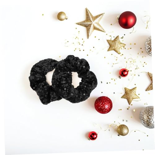 COLLBATH 2 Stück Pailletten Haargummi Pailletten Haargummis Bobby Weihnachts Haarspangen Fluoreszierend Glitzernd Damen Mädchen von COLLBATH