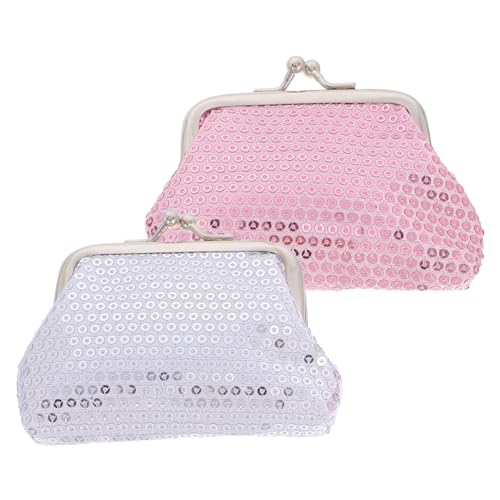 COLLBATH 2 Stück Pailletten Kindergeldbörse Mini Geldbeutel mit Einfachem Verschluss für Mädchen Kompakte Glitzertasche für Münzen Kleinteile für Alltag und von COLLBATH