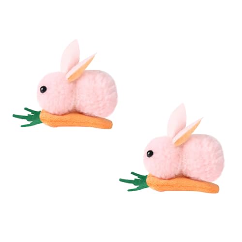 COLLBATH 2 Stück Plüsch Hasenhaarspangen mit Karottenmotiv Niedliche Snap Hair Clips für Mädchen Weiche Sichere Haarnadeln für Alltag Party und Festtagsmode von COLLBATH