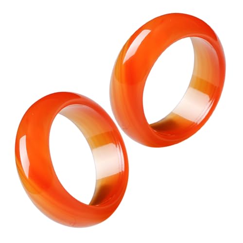 COLLBATH 2 Stück Ringe Karneol für Natürliche Achat Ringe Boho Stil Handpoliert Komfortabel für Alltag und Besondere Anlässe Symbolisiert zwischen Partnern von COLLBATH