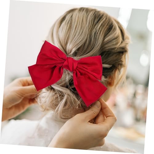 COLLBATH 2 Stück Rote Große Haarschleifen Haarklammer Modische Schleifen Haarspangen für Frauen Party Hochzeits Haarschmuck von COLLBATH