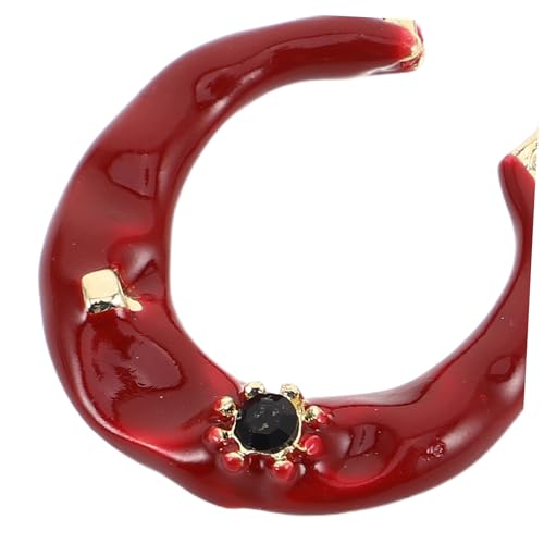 COLLBATH 2 Stück Rote Retro Ohrreifen Damen Leichte Metall Creolen mit Vintage Design Legierte Ohrringe für Party und Alltag Stilvolle Damen Hoop Earrings Moderner Schmuck von COLLBATH