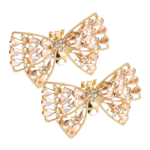 COLLBATH 2stücke Rhinestone Schuh Clips Abnehmbare Bowknot Dekoration Für Hochzeiten Partys Und Modeaccessoires Champagnergold Für Frauen Und Mädchen von COLLBATH