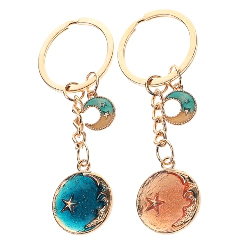 COLLBATH Stern-mond-schlüsselanhänger-Set Süße Cartoon-Design Paar-schlüsselanhänger Aus Metall Handtaschenanhänger Für Paare Langlebiger Schlüsselanhänger Mit Charmanten Details von COLLBATH