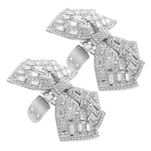 COLLBATH 2 Stück Schuhzubehör Deko Schicke Bling-schuhanhänger Taschenanhänger Mit Schleife Schuhschmuck-clips Schuhclips Für Frauen Schuhclips Mit Strassschleife Vage Strasssteine Silber von COLLBATH