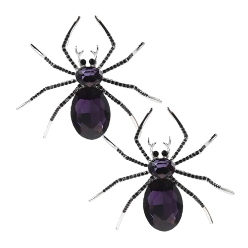 COLLBATH 2stücke Funkelnde Spinnen-schmuckabzeichen Glitzerndes Spinnen-abzeichen Strass-spinnen-brosche Halloween-spinnen-dekoration Funkelnde Spinnen-anstecknadel Für Anzug Hut Tasche von COLLBATH