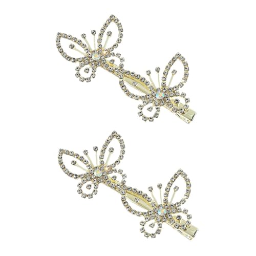 COLLBATH 2 Stück Strass Schmetterling Haarklammern Damen Haarnadeln aus Zinklegierung Elegante Haarspangen für Festliche Anlässe Alltagsschmuck von COLLBATH