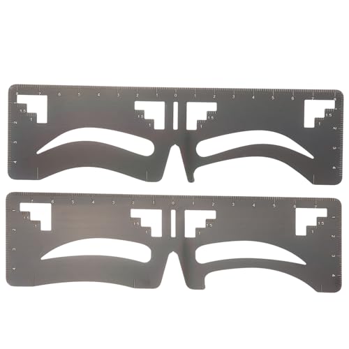 COLLBATH 2 Stück Teiliges Augenbrauenlineal aus Edelstahl Flexible Augenbrauenschablonen für Präzises Formen Symmetrische Positionierung Geeignet für Frauen und Mädchen Einfaches von COLLBATH