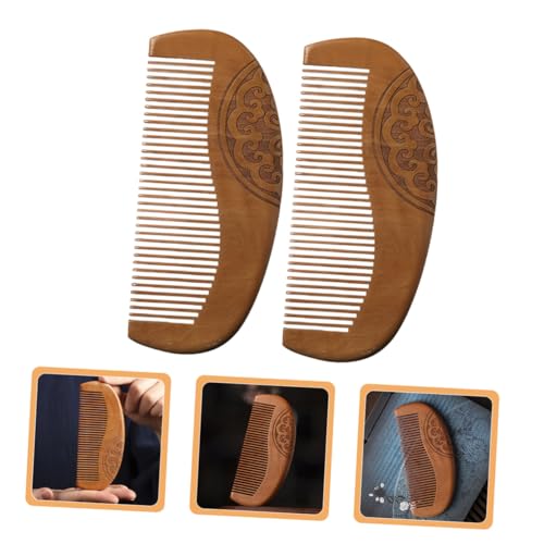 COLLBATH 2 Stück Teiliges Holz Kämme mit Traditionellem Chinesischem Wolkentotem Robustes Handliches Styling accessoire für Damen Kompaktes Design für Unterwegs Natürliche Holzstruktur von COLLBATH