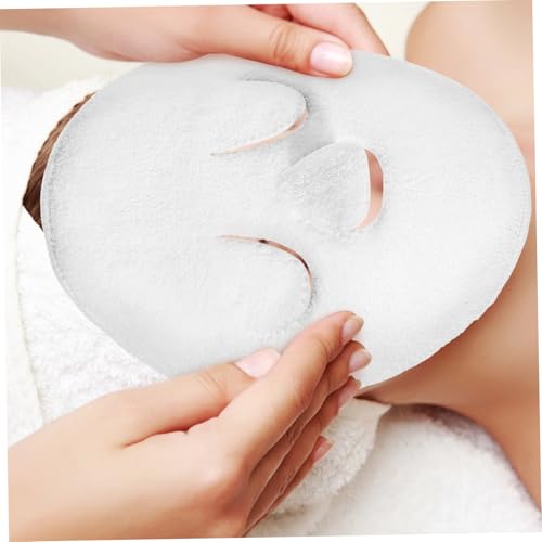 COLLBATH 2 Stück Teiliges Korallenvlies Heiß und Kaltkompressen Handtuch für Gesicht Doppellagig Saugfähig Weich für Feuchtigkeitsspendende Gesichtspflege bei Frauen Wiederverwendbar Weiß von COLLBATH