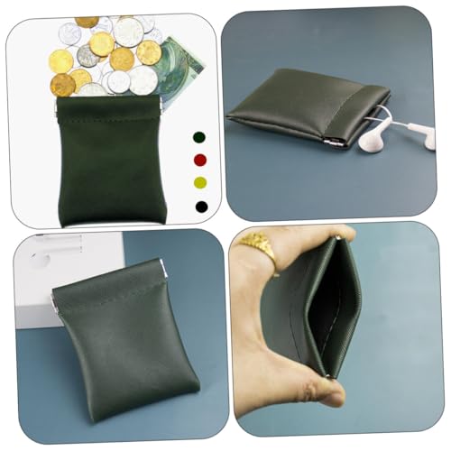 COLLBATH 2 Stück Teiliges Mini Pu Portemonnaie Kompakte Kleingeldbörse mit Kartenfach Praktische Geldbörse für Damen Langlebige Grüne Münztasche Leicht und Tragbar von COLLBATH