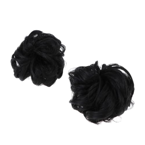 COLLBATH 2 Stück Teiliges Synthetisches Haar Dutt Natürlich Schwarzer Haarschmuck Haar Chignon Simulation Haarplatte Werkzeug für Frauen und Mädchen zur Frisurenvolumen erhöhung von COLLBATH