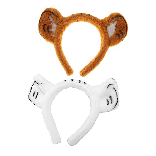 COLLBATH 2 Stück Teiliges Tiger Ohr Haarband Cartoon Tierohren Haarreif Dekorativer Haarschmuck für Party Karneval Cosplay Bequemes Langlebiges Material Geeignet für Mädchen und Damen von COLLBATH