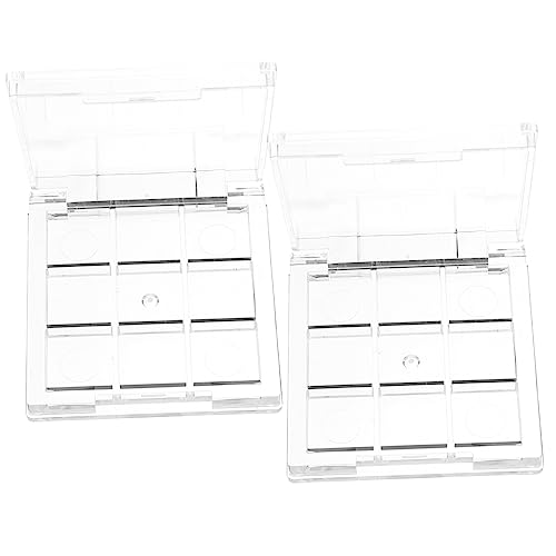 COLLBATH 2 Stück Transparentes Nachfüllbares Fächer Lidschatten Etui Kompakte DIY Kosmetik Aufbewahrungsbox Langlebige Tragbare Make Up Palette für Reisen und Alltag von COLLBATH
