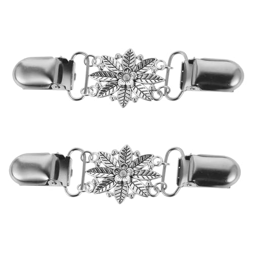 COLLBATH 2 Stück Vintage Blüten Schalclips Retro Legierung Cardigan Halsverschluss Accessoires für Damen Vielseitige Verwendung für Kleidung Outfits von COLLBATH