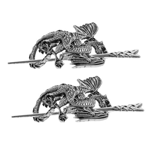 COLLBATH 2 Stück Vintage Nordische Haarnadel Metall Haarschmuck Drachenmotiv Langlebig Fester Sitz für Dutt Styling Damen Herren Haarschmuck für Party und Hochzeit von COLLBATH