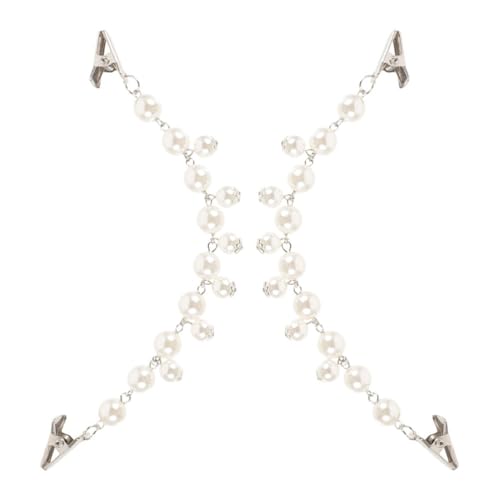 COLLBATH 2 Stück Vintage Pullover Schal Clips Retro Faux Perle Zurück Cinch Cardigan Kragen Kleid Hemd Brosche Clips für Frauen Mädchen tragen von COLLBATH