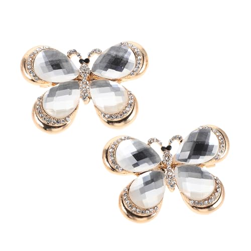 COLLBATH 2 Stück Vintage Schmetterling Broschen mit Funkelnden Strasssteinen Eleganter Legierungs-anstecknadel Modischer Anstecker für Damen Geeignet als Schal Mantel-accessoire von COLLBATH